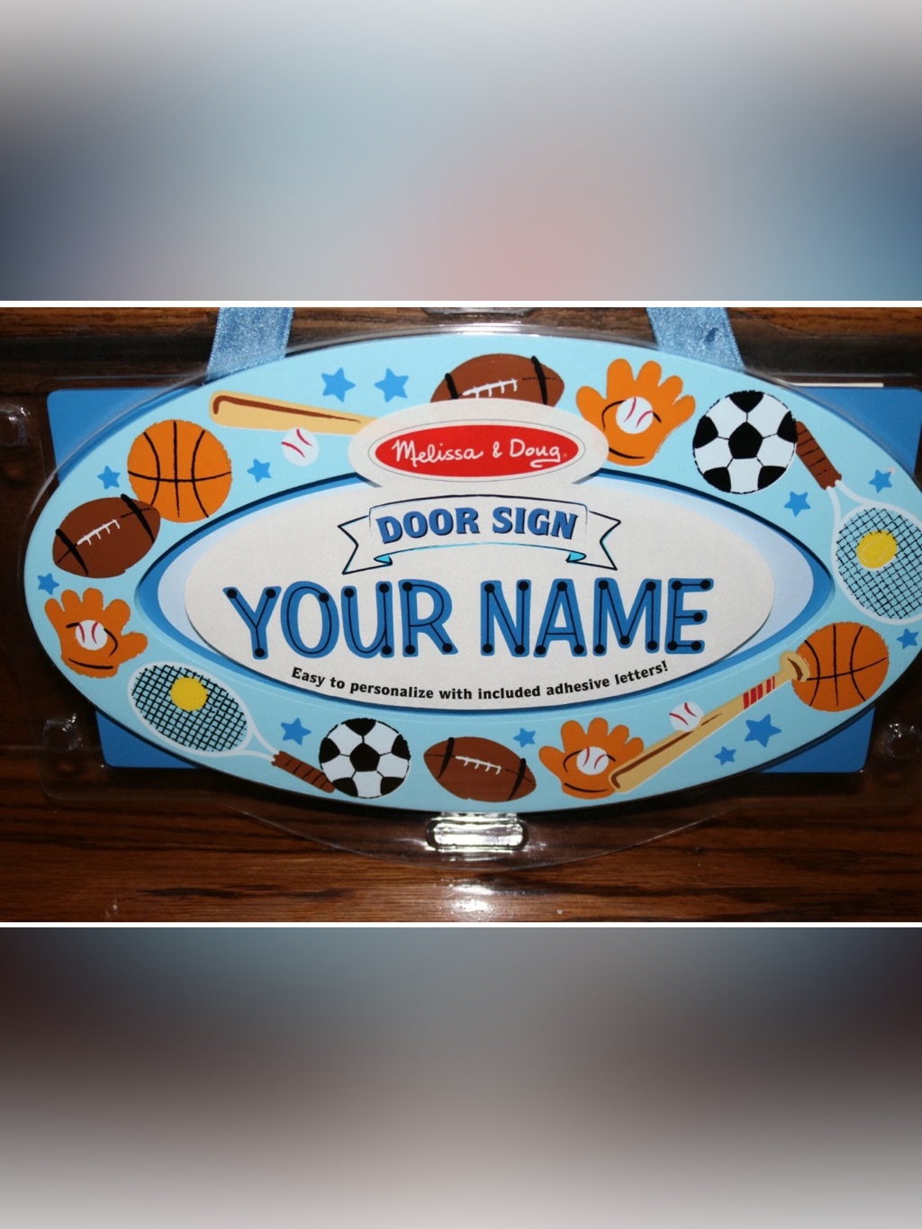 Melissa & Doug Personalized Sports Blue Door Sign - Nwt — image 3 of 4